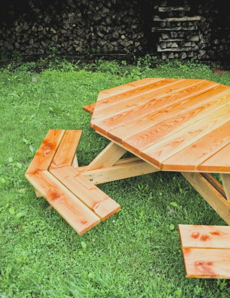 Table-Banc octogonale